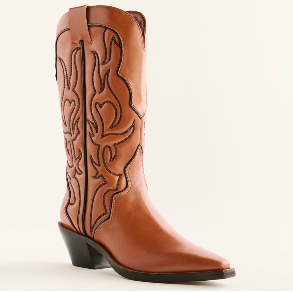 NWOT Reformation leather cowboy boots